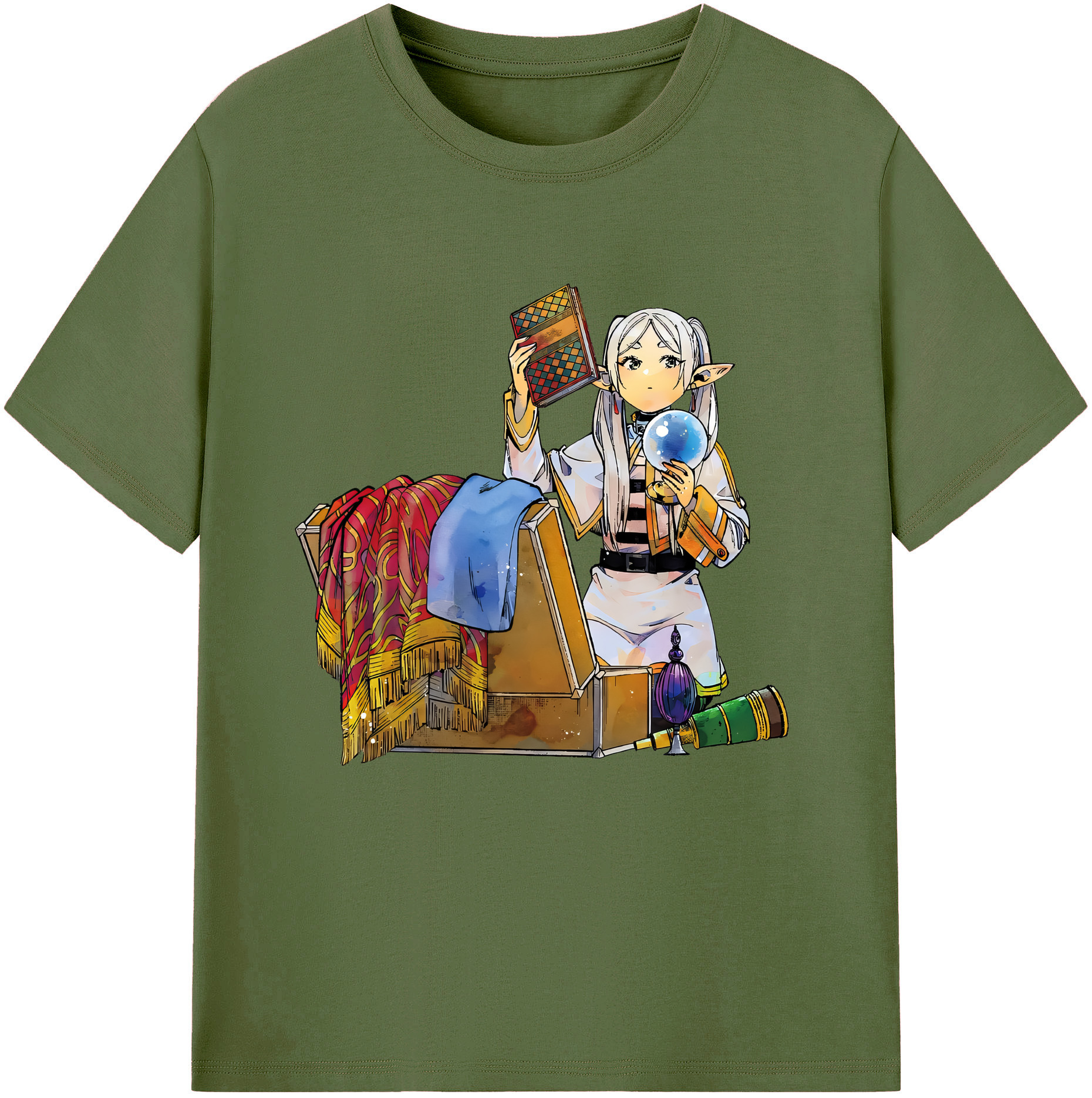 （画像用） 葬送のフリーレン Frieren 綿100％半袖Tシャツ（フロントプリント）
